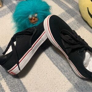 Youth Size 4.0 VANS Authentic Style Shoes Black on Black Lite to Medium Wear